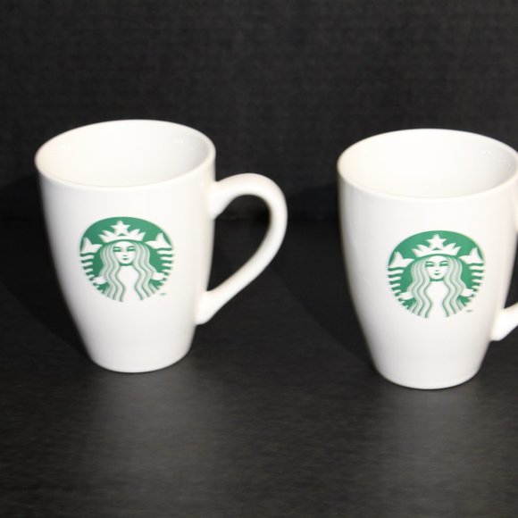 2 white Starbucks coffee Mugs *All Drink ware B1G1 - Picture 2 of 5